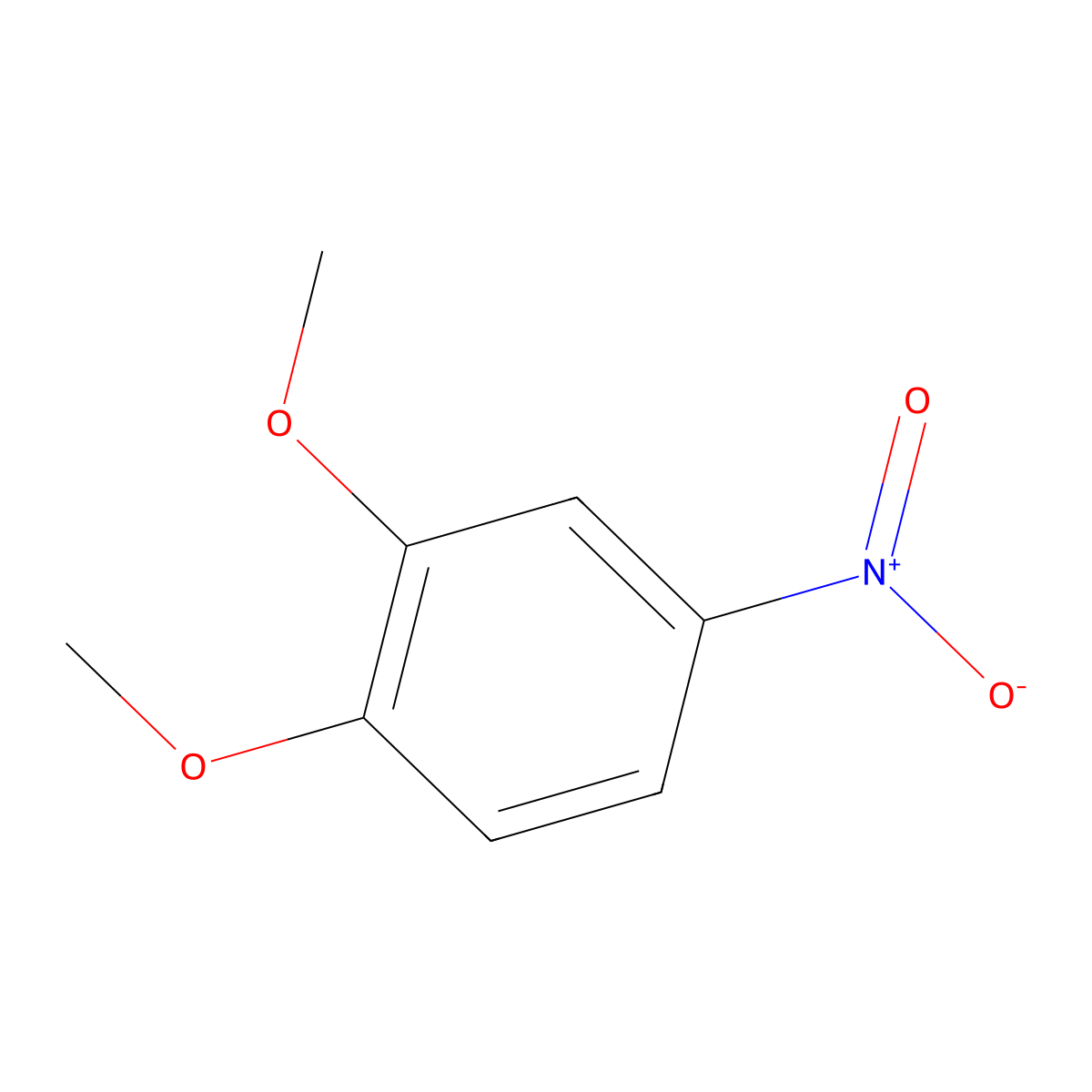 1,2-Dimethoxy-4-nitrobenzene molecular structure, CAS 709-09-1