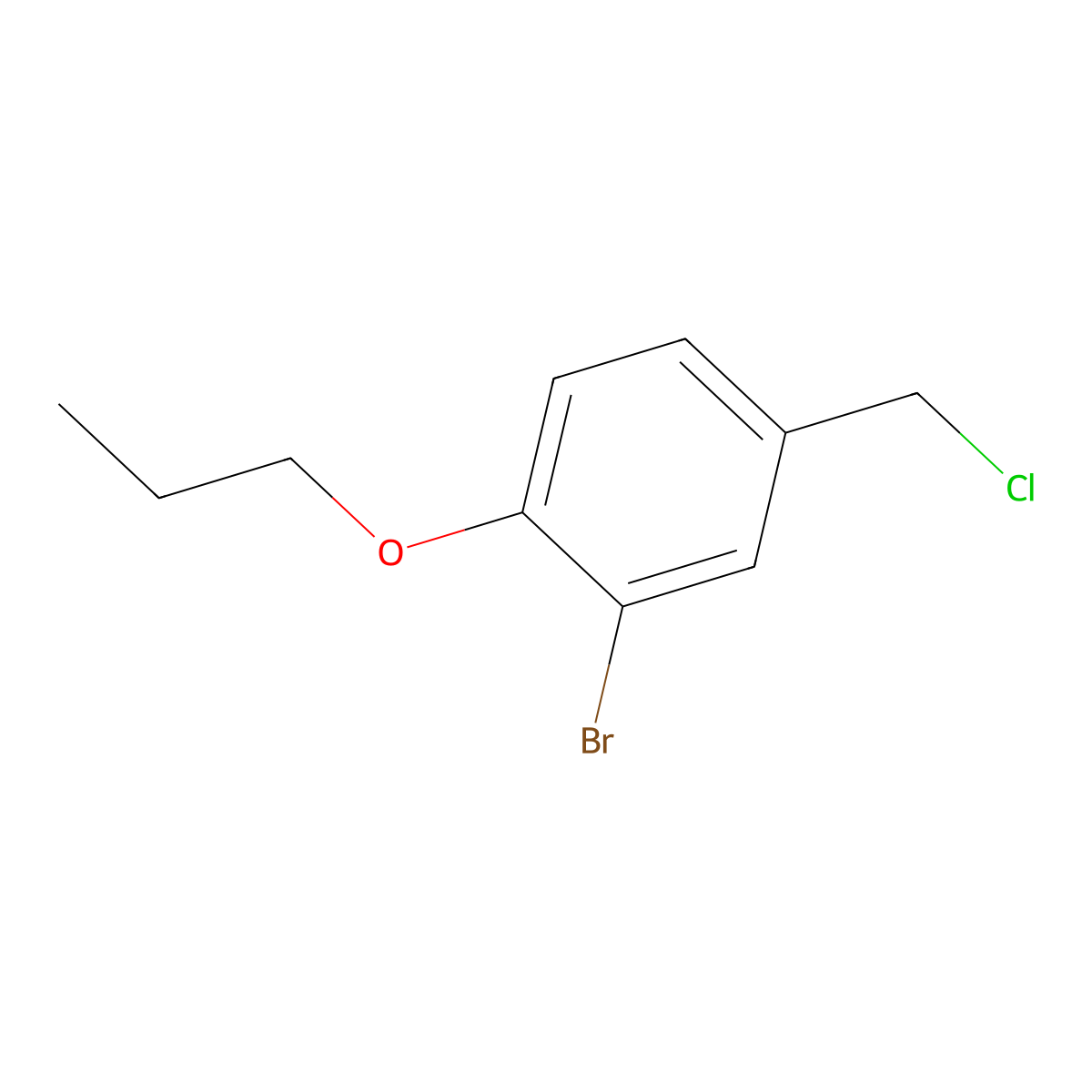 2-Bromo-4-(chloromethyl)-1-propoxybenzene molecular structure, CAS 709-36-4
