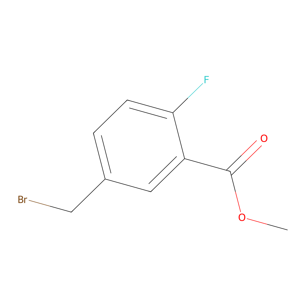 Methyl 5-(bromomethyl)-2-fluorobenzoate molecular structure, CAS 709-45-5