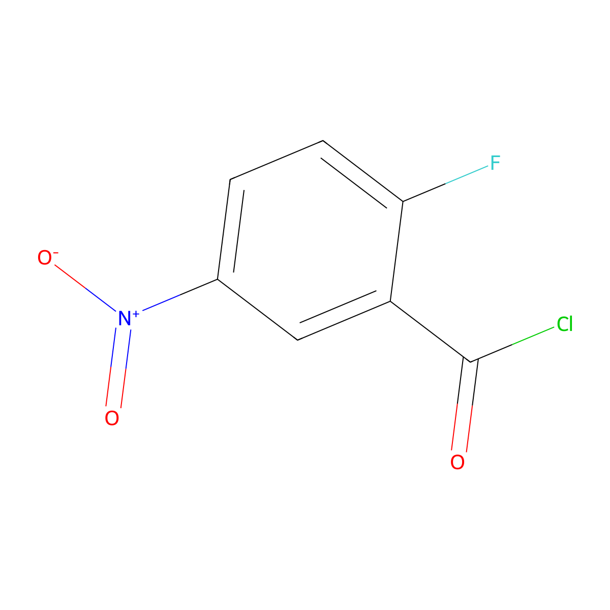 2-Fluoro-5-nitrobenzoyl chloride molecular structure, CAS 709-46-6