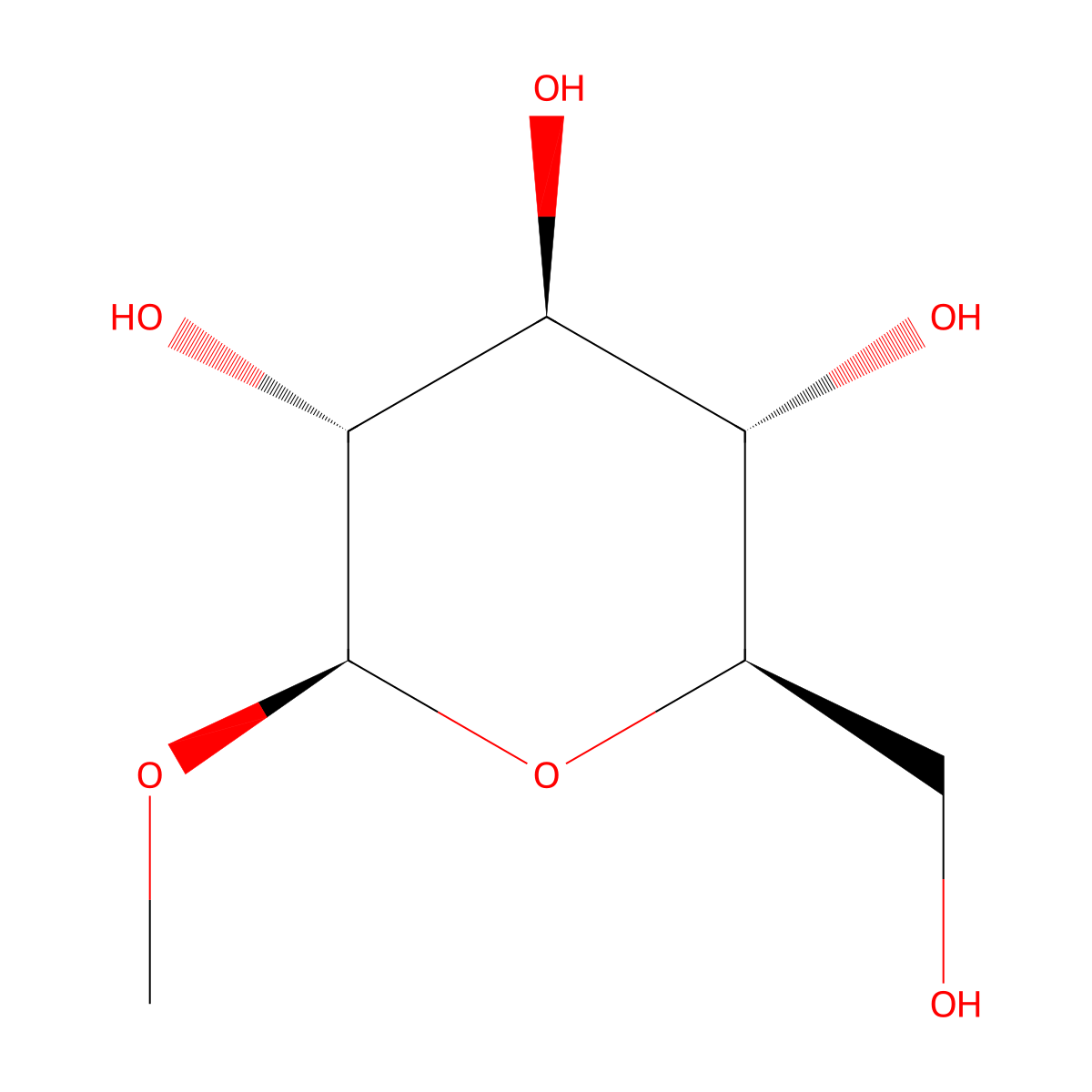Methyl beta-D-glucopyranoside molecular structure, CAS 709-50-2