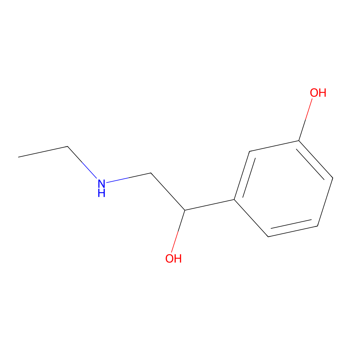 Etilefrine molecular structure, CAS 709-55-7