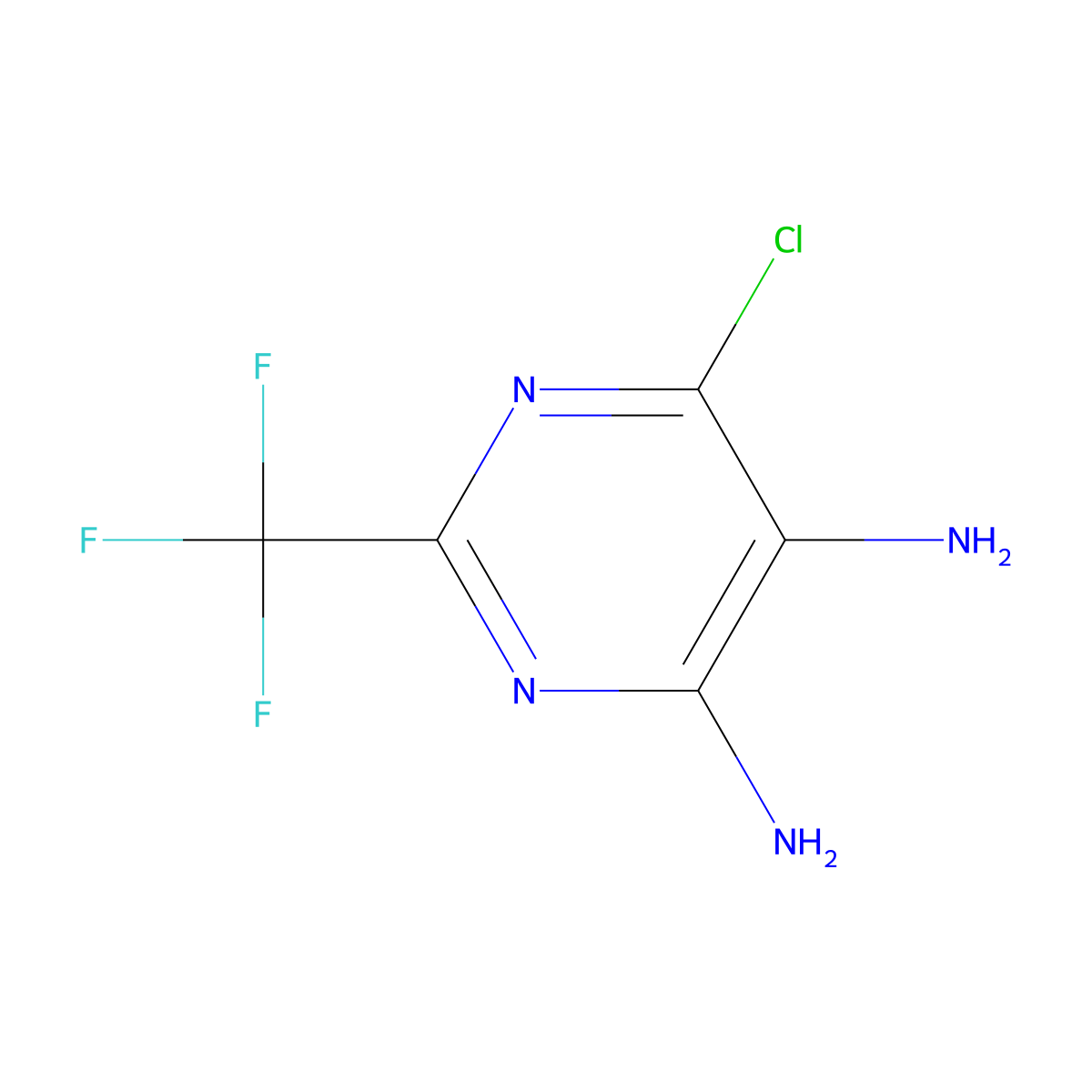 6-Chloro-2-(trifluoromethyl)pyrimidine-4,5-diamine molecular structure, CAS 709-57-9