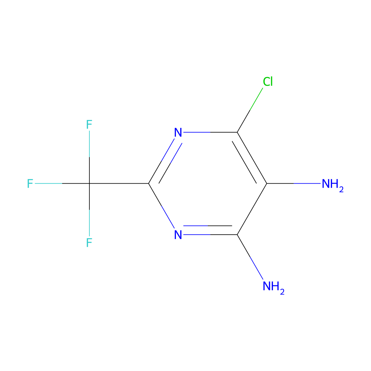 6-Chloro-2-(trifluoromethyl)pyrimidine-4,5-diamine molecular structure, CAS 709-57-9