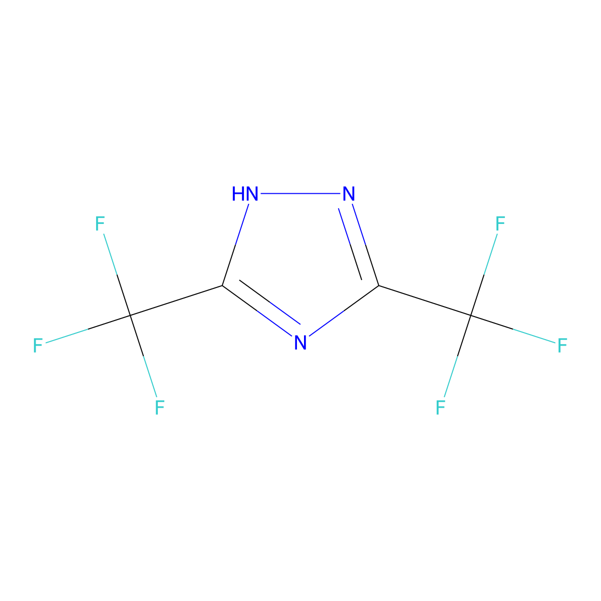 3,5-bis(trifluoromethyl)-1H-1,2,4-triazole molecular structure, CAS 709-62-6