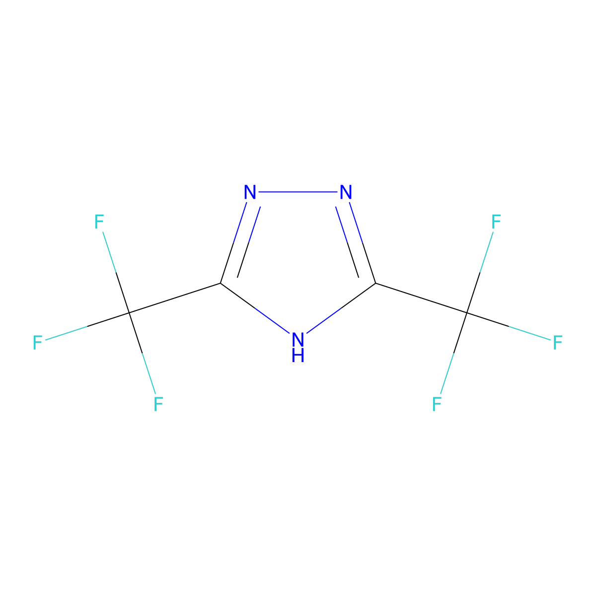 3,5-bis(trifluoromethyl)-1H-1,2,4-triazole molecular structure, CAS 709-62-6