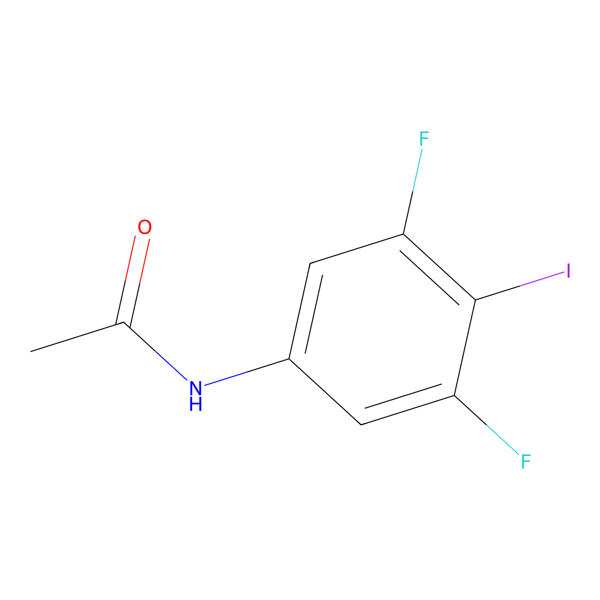N-(3,5-difluoro-4-iodophenyl)acetamide molecular structure, CAS 709-73-9