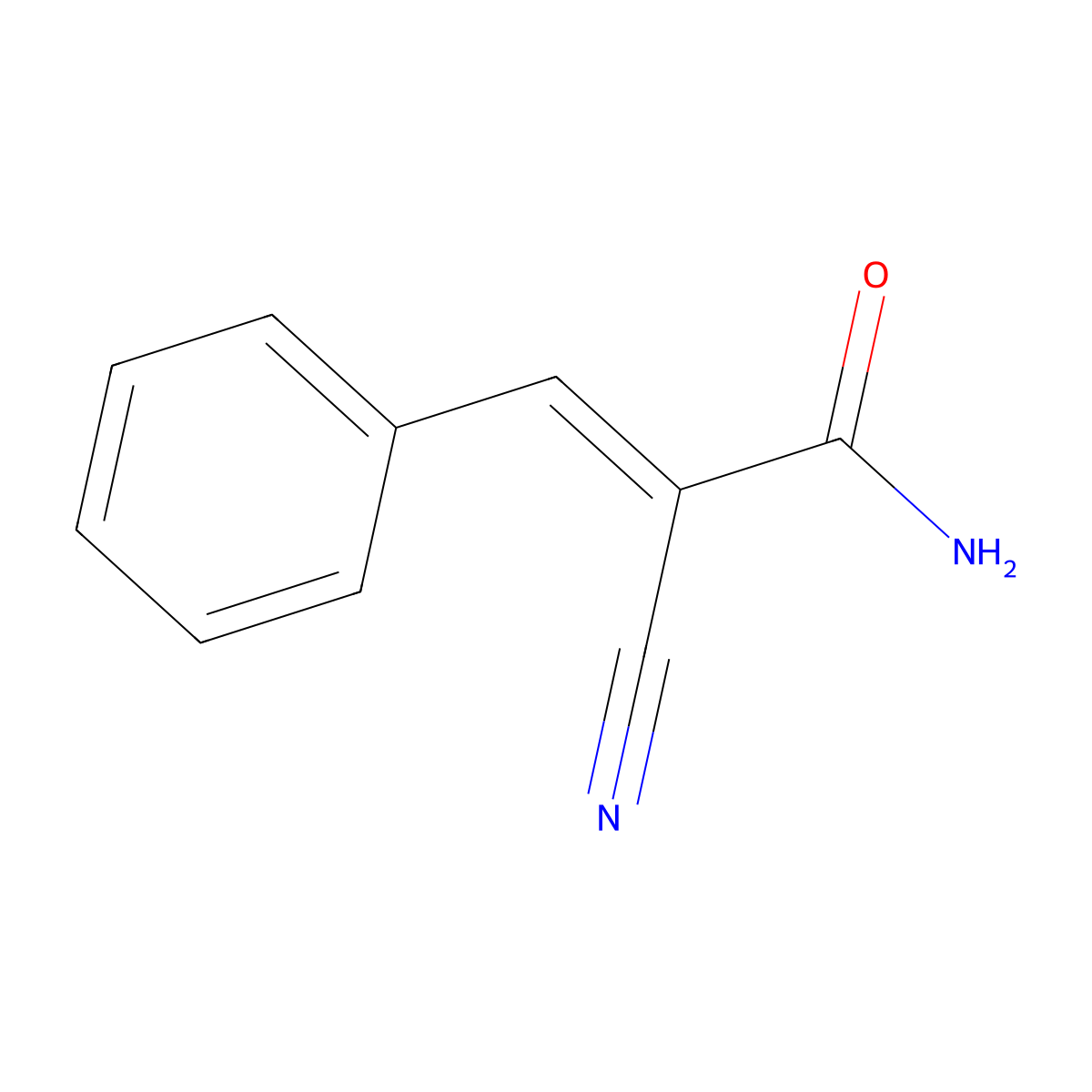 Benzalcyanoacetamide molecular structure, CAS 709-79-5