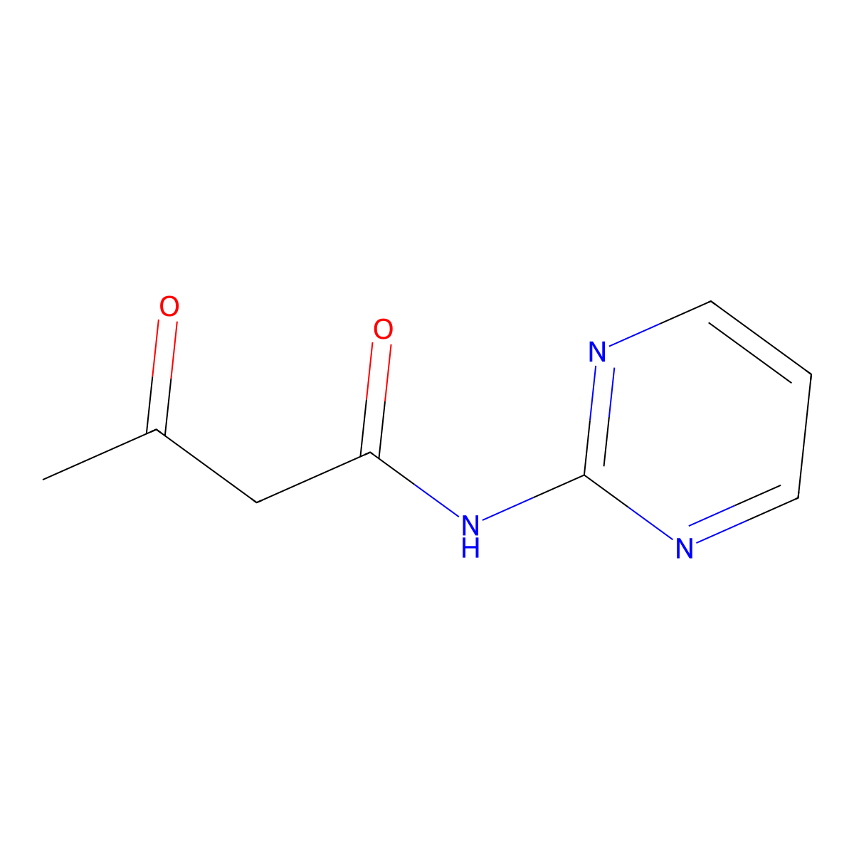 2-Acetoacetamidopyrimidine molecular structure, CAS 709-91-1