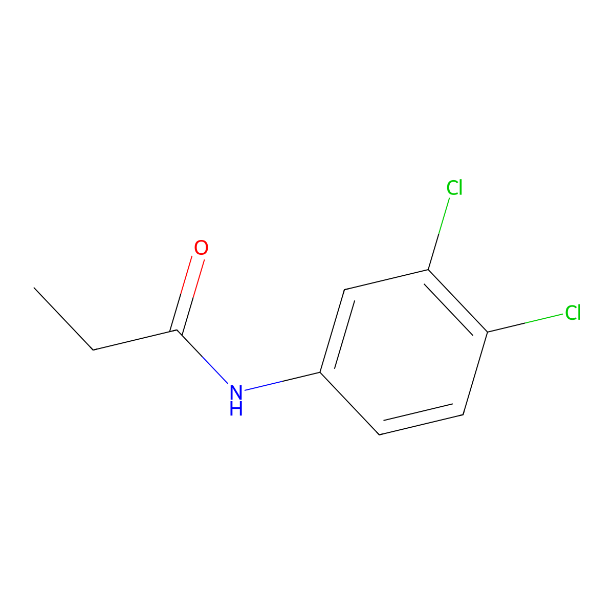 Propanil molecular structure, CAS 709-98-8