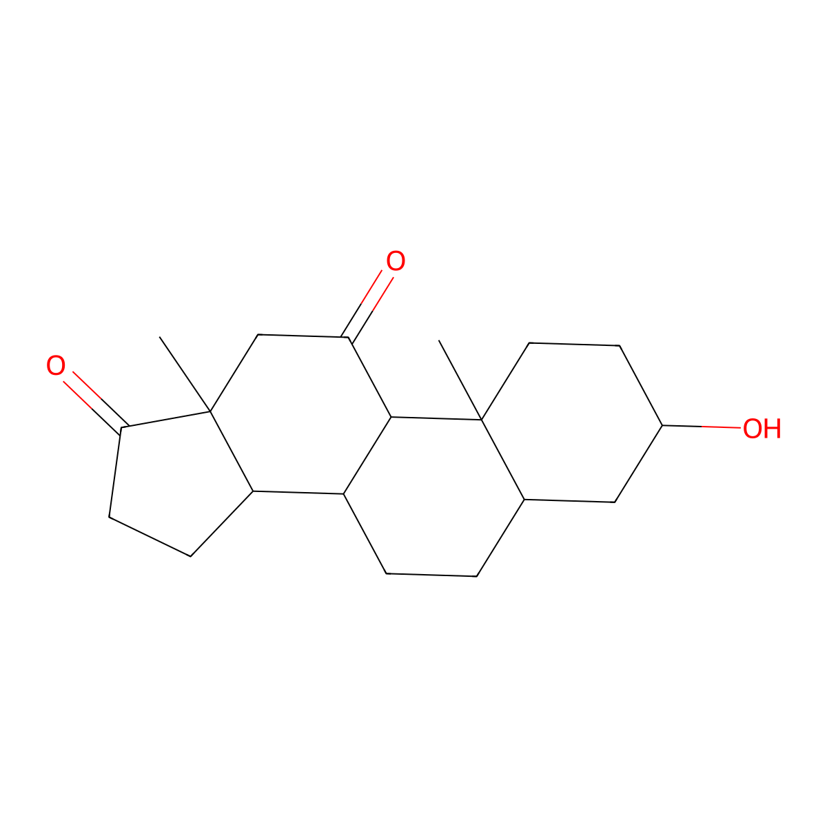 5|A-Androstan-3|A-ol-11,17-dione molecular structure, CAS 7090-90-6