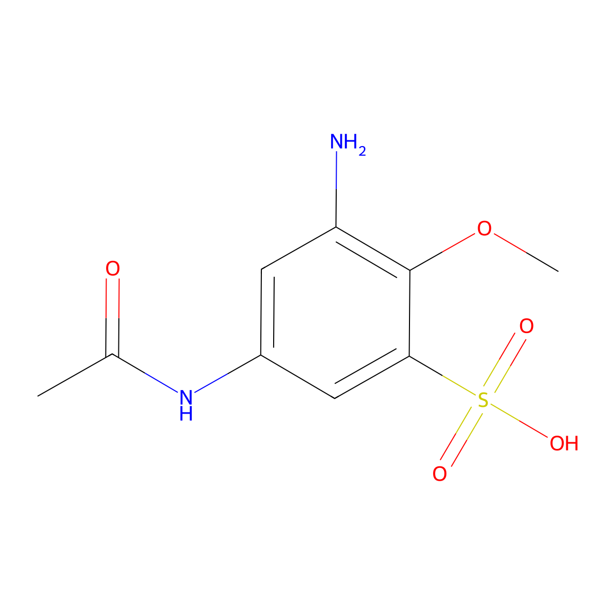 Benzenesulfonic acid, 5-(acetylamino)-3-amino-2-methoxy- molecular structure, CAS 70900-30-0