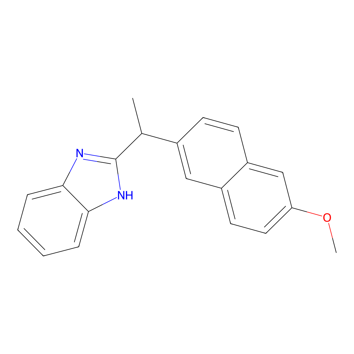 2-[1-(6-Methoxy-2-naphthyl)ethyl]-1H-benzimidazole molecular structure, CAS 709000-02-2