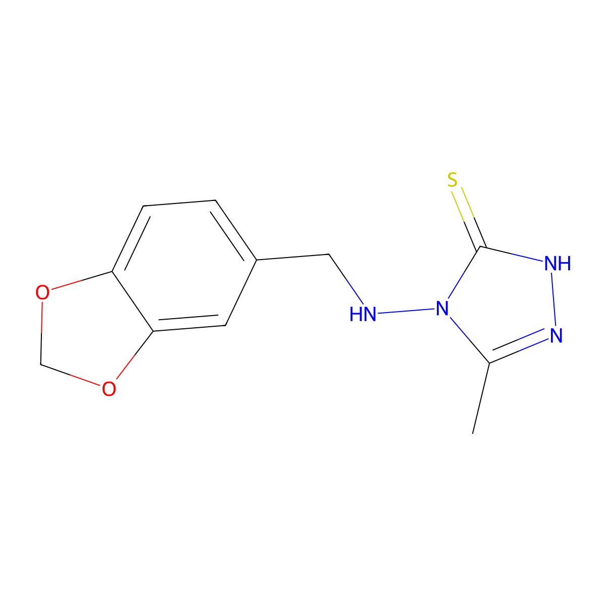4-[(1,3-benzodioxol-5-ylmethyl)amino]-5-methyl-4H-1,2,4-triazol-3-yl hydrosulfide molecular structure, CAS 709000-16-8