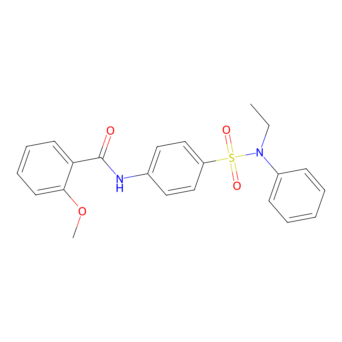 N-(4-{[ethyl(phenyl)amino]sulfonyl}phenyl)-2-methoxybenzamide molecular structure, CAS 709000-45-3