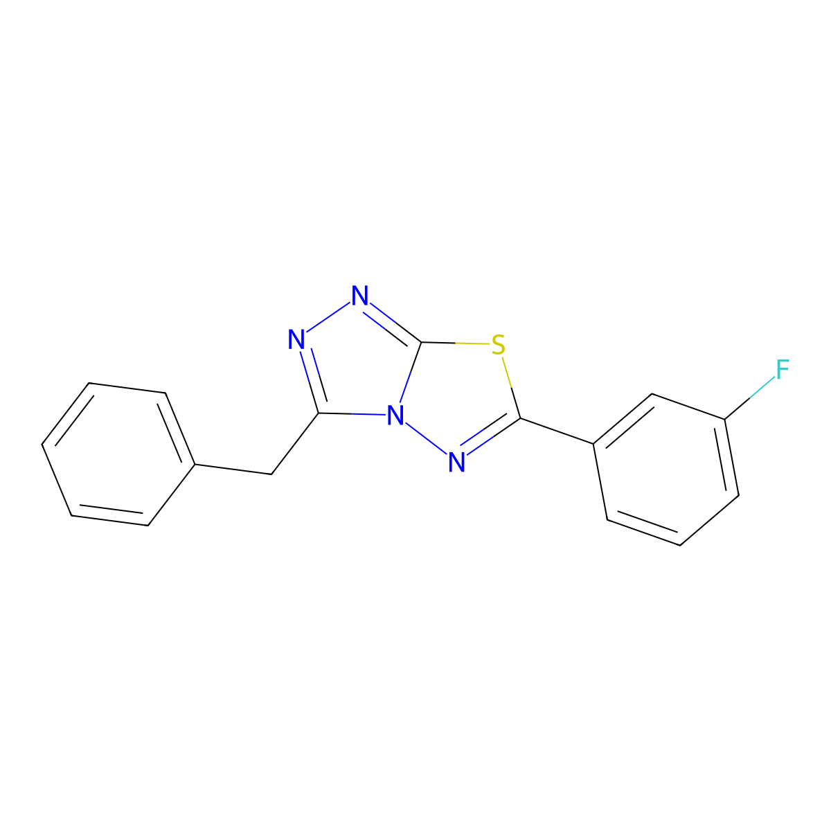 3-Benzyl-6-(3-fluorophenyl)[1,2,4]triazolo[3,4-b][1,3,4]thiadiazole molecular structure, CAS 709000-56-6