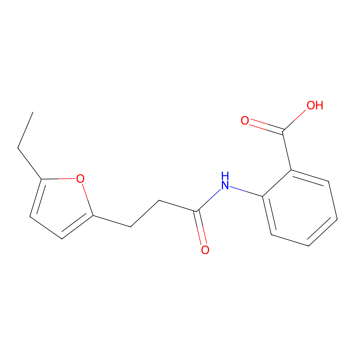 2-{[3-(5-Ethyl-2-furyl)propanoyl]amino}benzoic acid molecular structure, CAS 709000-64-6