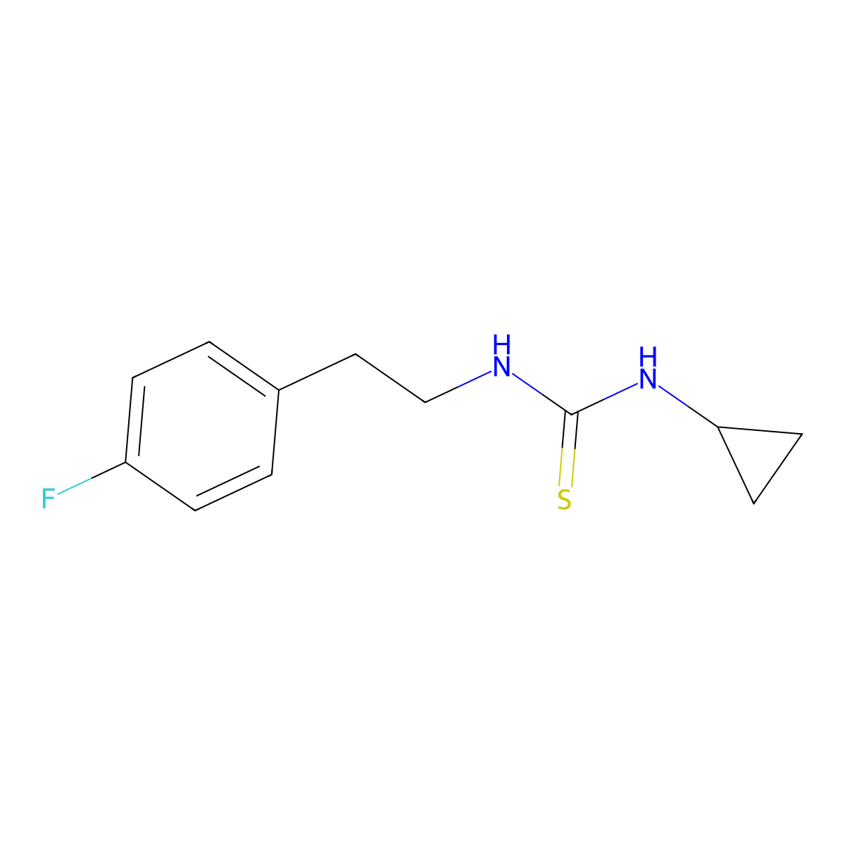 1-Cyclopropyl-3-[2-(4-fluorophenyl)ethyl]thiourea molecular structure, CAS 709000-97-5