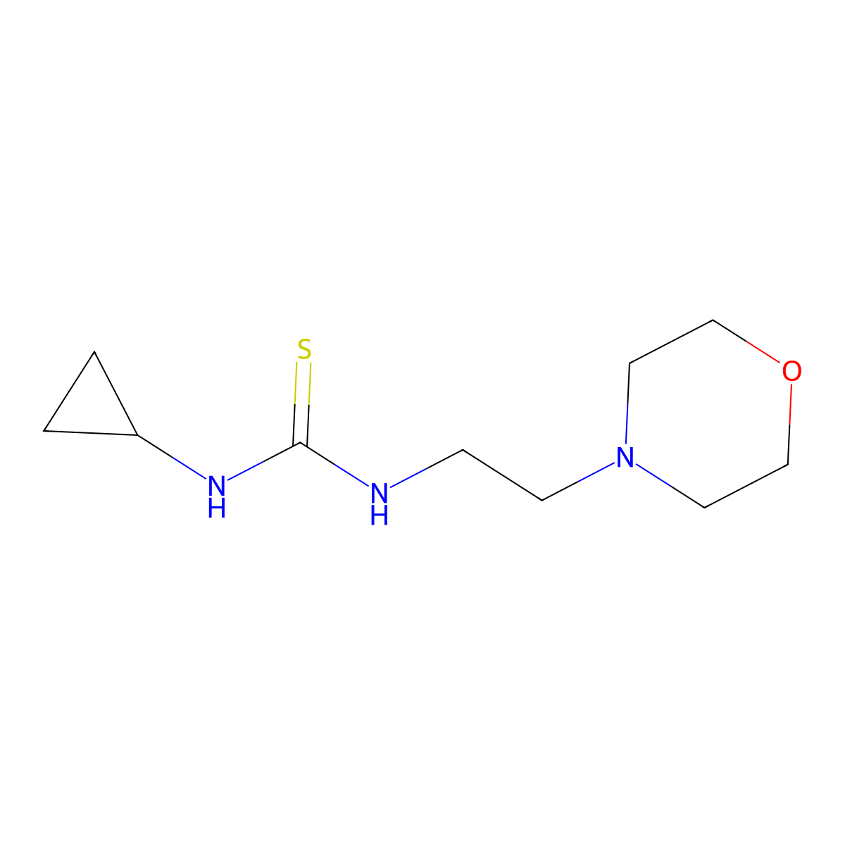 1-Cyclopropyl-3-(2-morpholin-4-ylethyl)thiourea molecular structure, CAS 709001-01-4