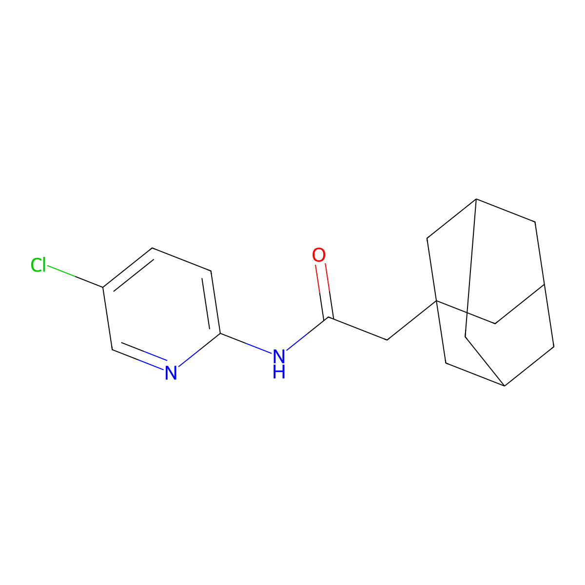 2-(1-adamantyl)-N-(5-chloropyridin-2-yl)acetamide molecular structure, CAS 709001-10-5