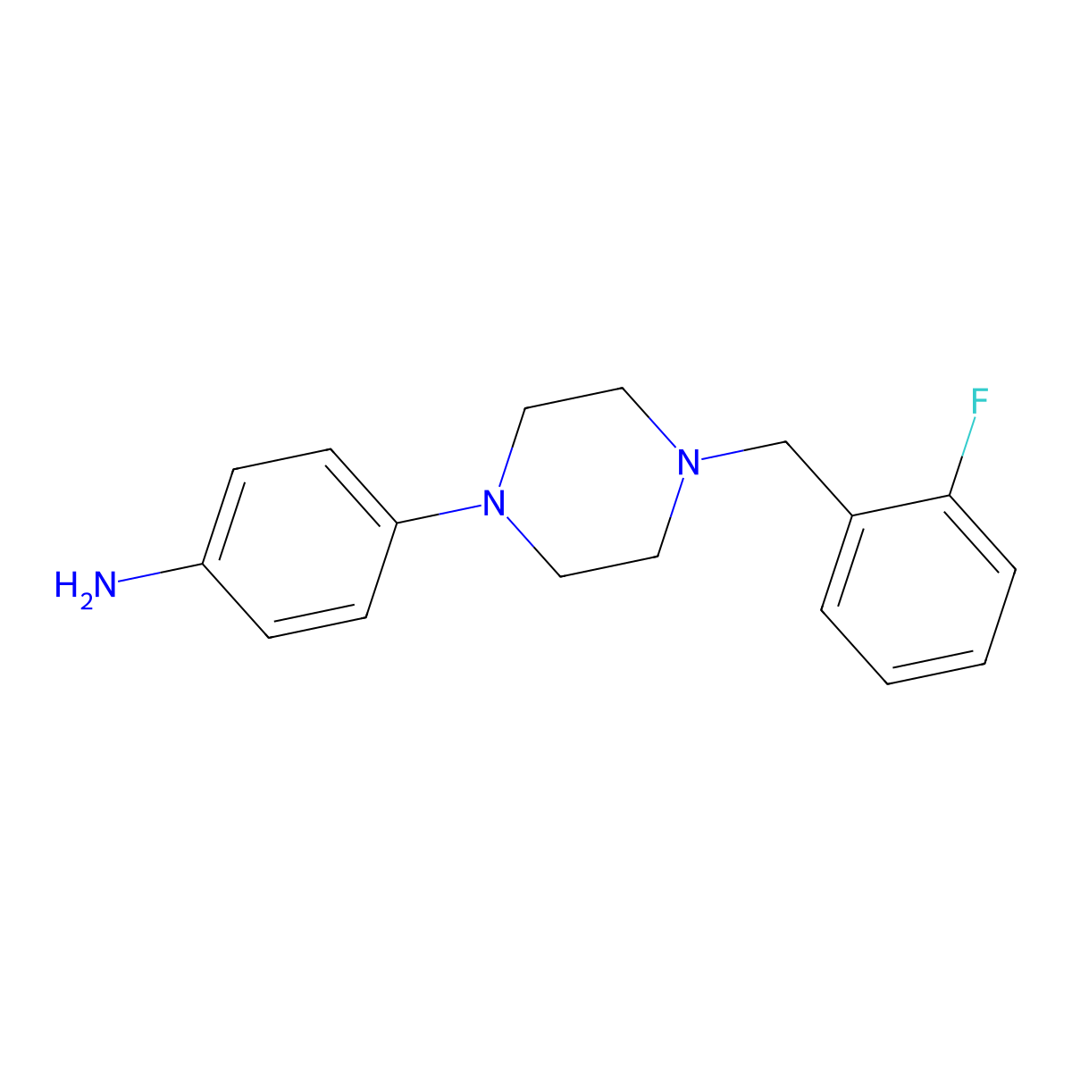 4-[4-(2-Fluoro-benzyl)-piperazin-1-yl]-phenylamine molecular structure, CAS 709001-17-2