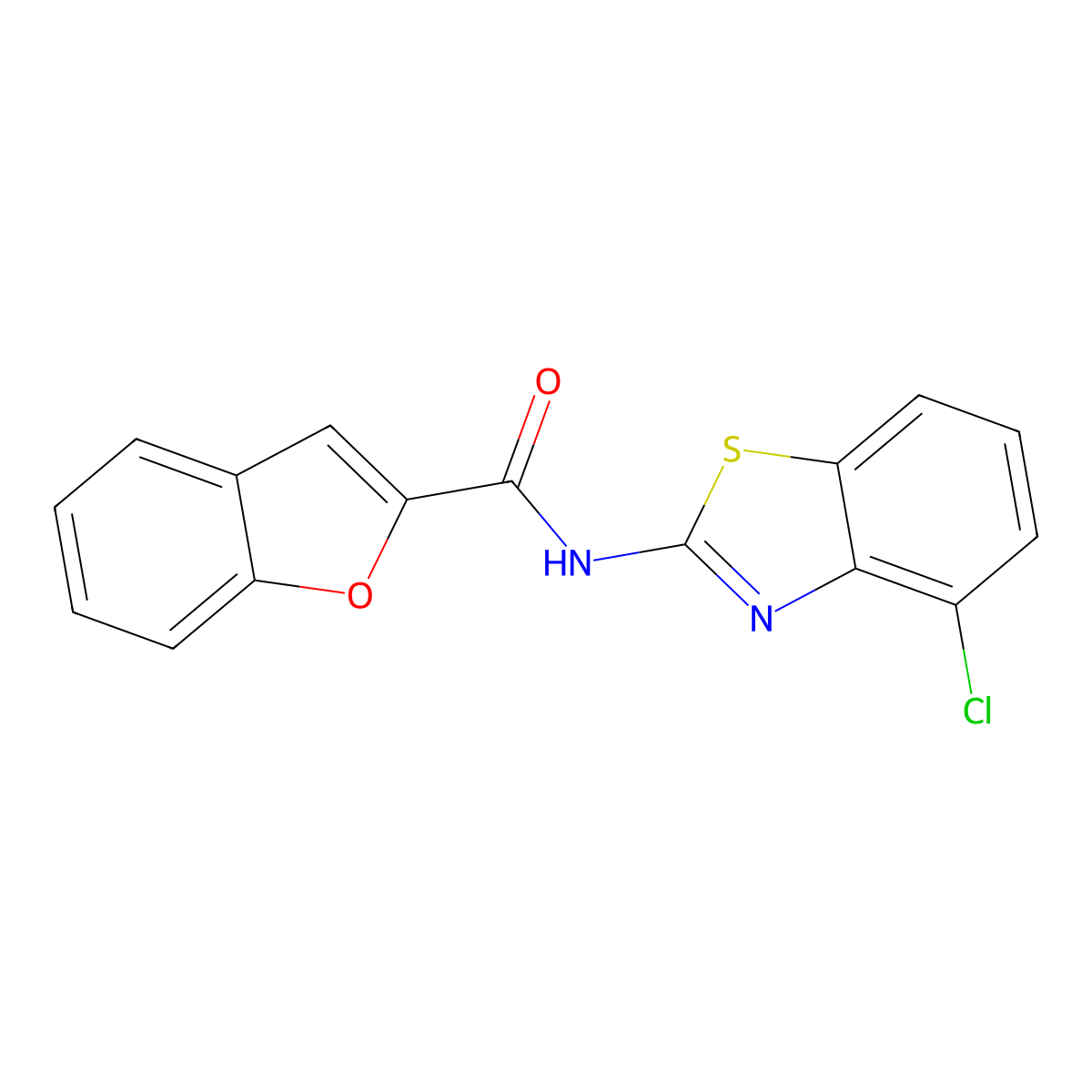 N-(4-chloro-1,3-benzothiazol-2-yl)-1-benzofuran-2-carboxamide molecular structure, CAS 709001-20-7