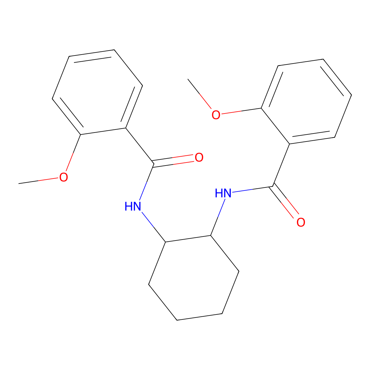 2-methoxy-N-[2-[(2-methoxybenzoyl)amino]cyclohexyl]benzamide molecular structure, CAS 709001-34-3
