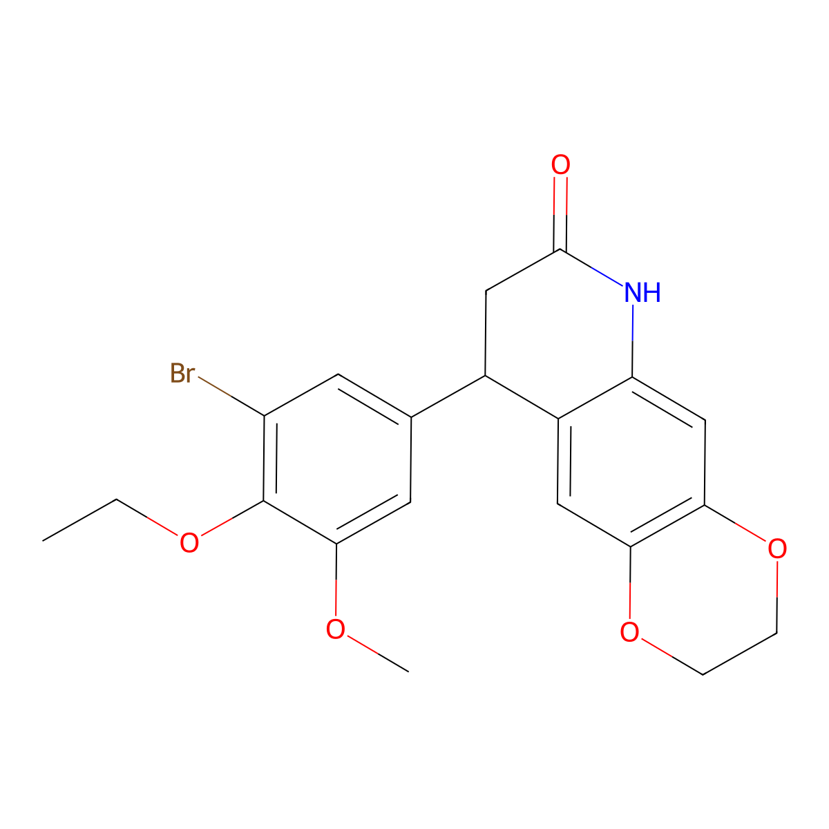 9-(3-bromo-4-ethoxy-5-methoxyphenyl)-3,6,8,9-tetrahydro-2H-[1,4]dioxino[2,3-g]quinolin-7-one molecular structure, CAS 709001-55-8
