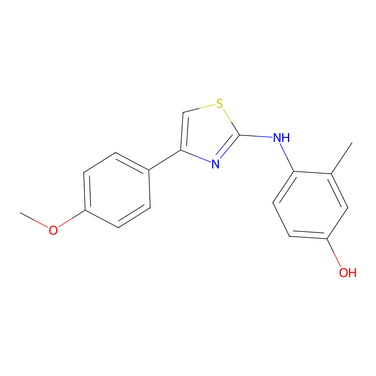 4-[[4-(4-Methoxyphenyl)-1,3-thiazol-2-yl]amino]-3-methylphenol molecular structure, CAS 709001-71-8