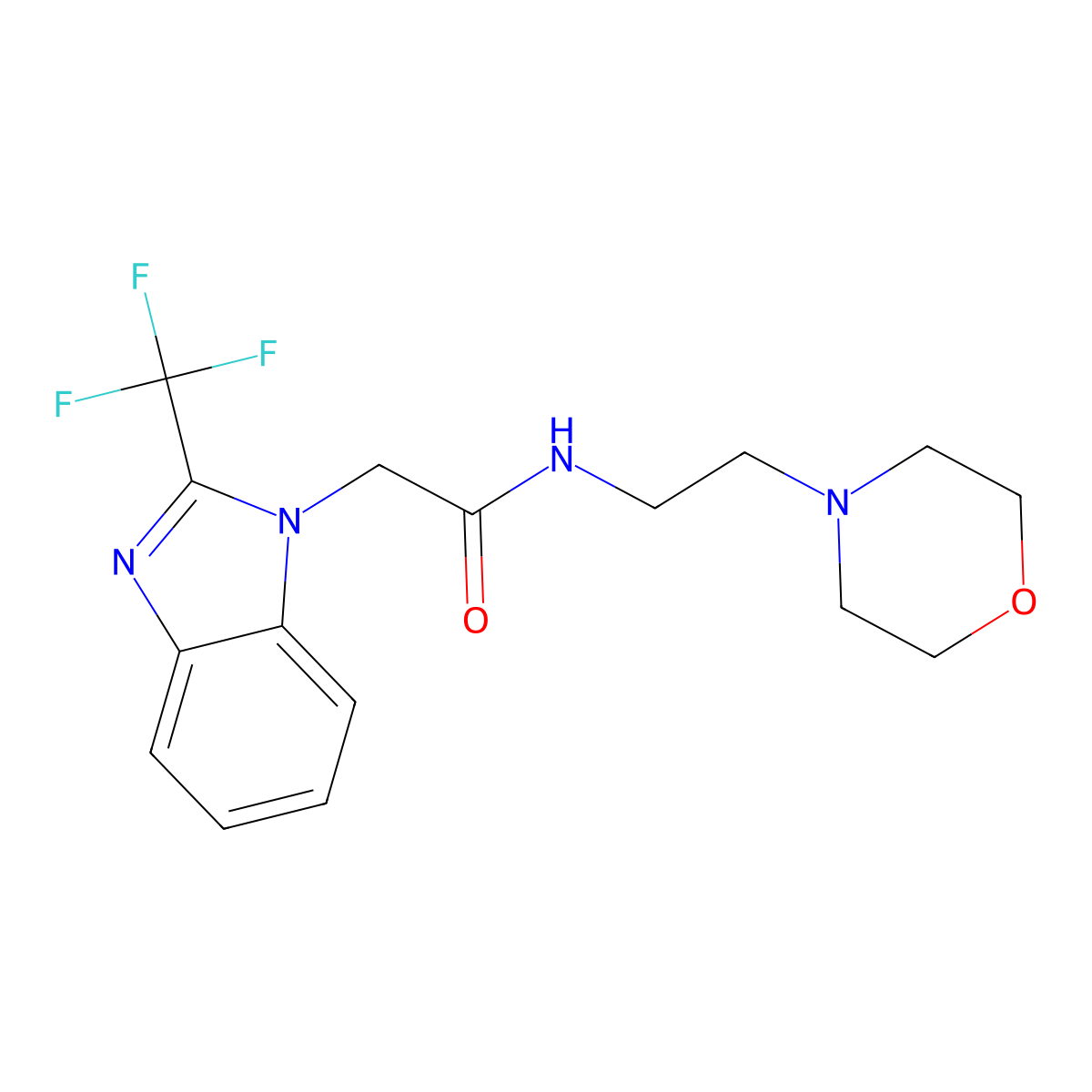 N-(2-morpholin-4-ylethyl)-2-[2-(trifluoromethyl)benzimidazol-1-yl]acetamide molecular structure, CAS 709002-01-7