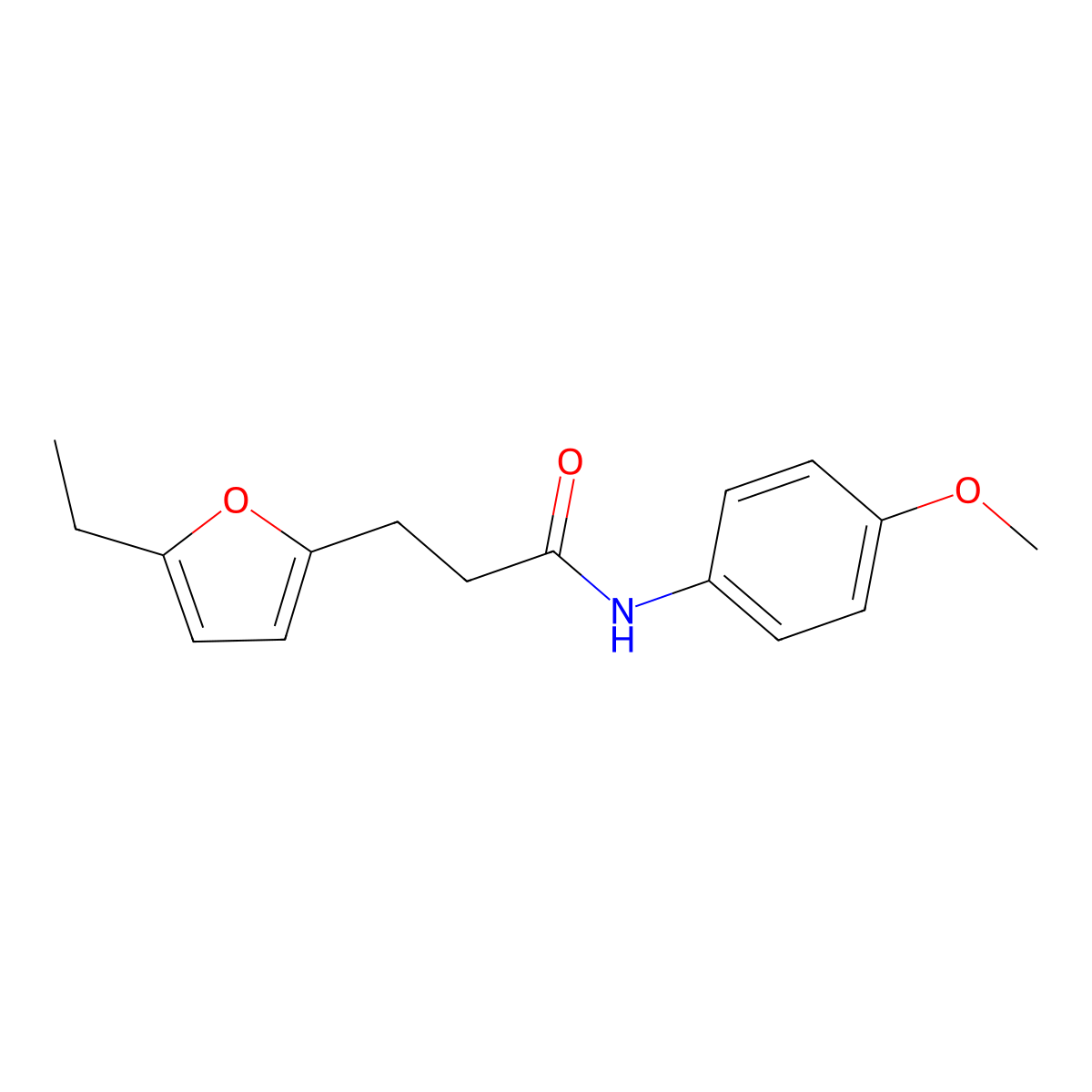 3-(5-ethylfuran-2-yl)-N-(4-methoxyphenyl)propanamide molecular structure, CAS 709002-25-5