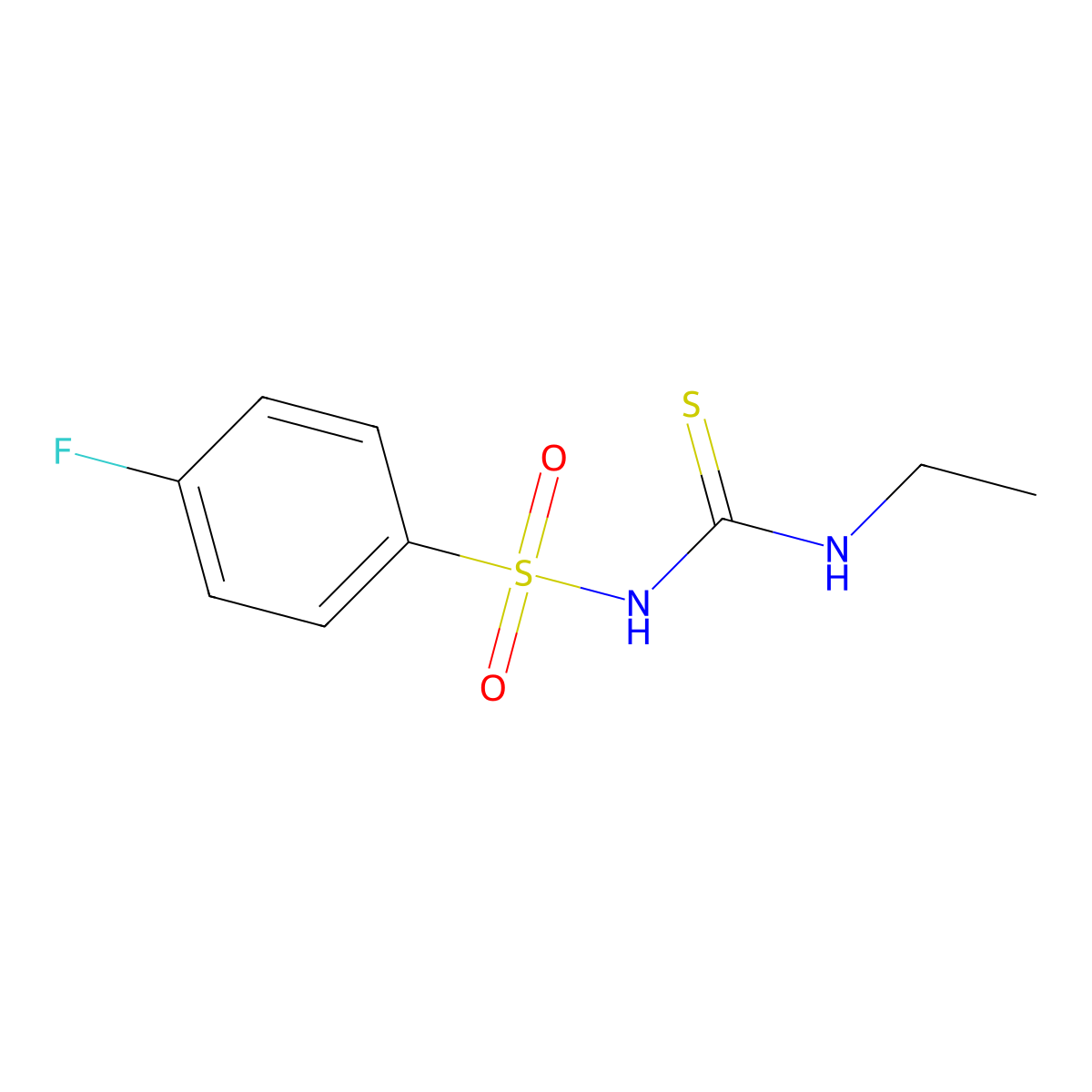 N-(ethylcarbamothioyl)-4-fluorobenzenesulfonamide molecular structure, CAS 709002-26-6