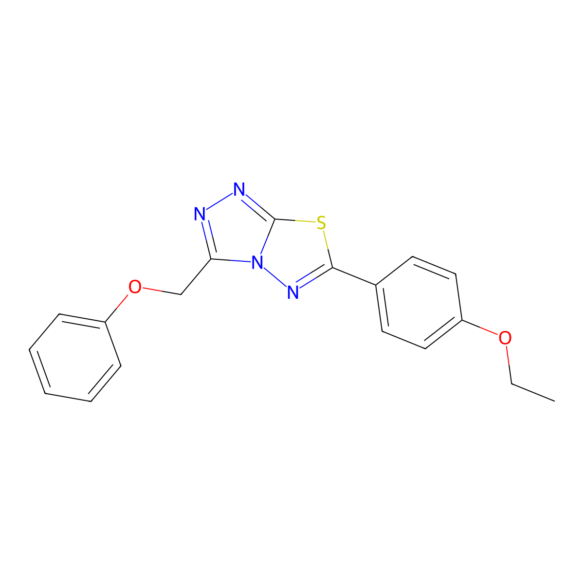 6-(4-Ethoxyphenyl)-3-(phenoxymethyl)[1,2,4]triazolo[3,4-b][1,3,4]thiadiazole molecular structure, CAS 709002-45-9