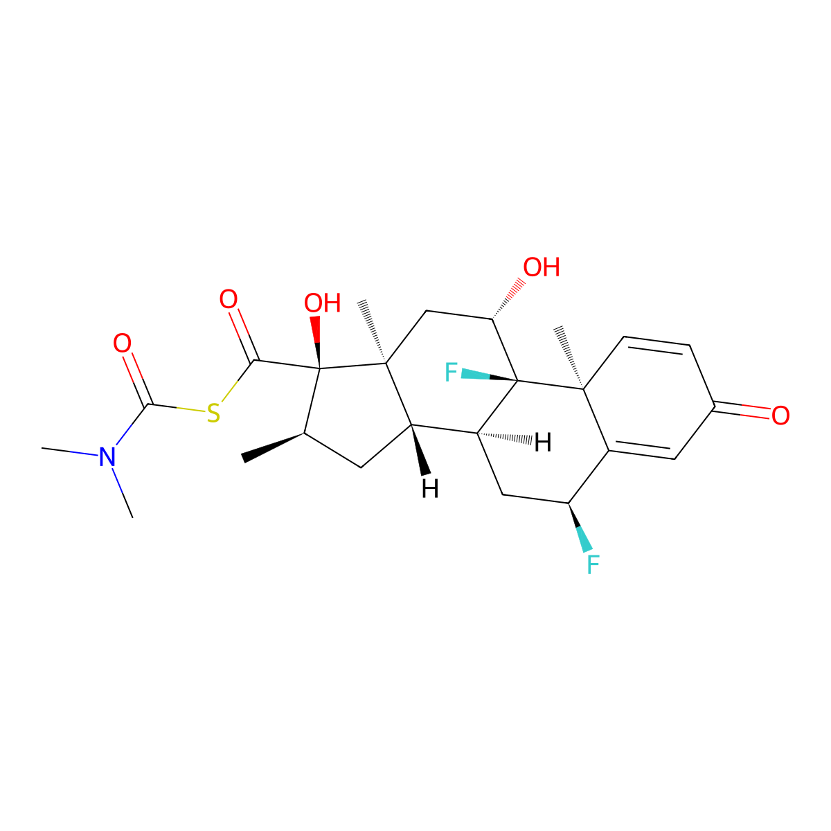 S-{[(6alpha,11beta,16alpha,17alpha)-6,9-Difluoro-11,17-dihydroxy-16-methyl-3-oxoandrosta-1,4-dien-17-yl]carbonyl} dimethylcarbamothioate molecular structure, CAS 709002-84-6