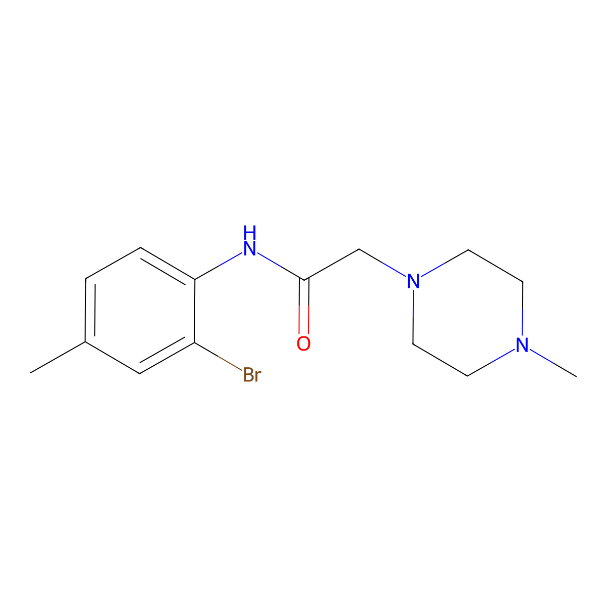 N-(2-bromo-4-methylphenyl)-2-(4-methylpiperazin-1-yl)acetamide molecular structure, CAS 709003-19-0