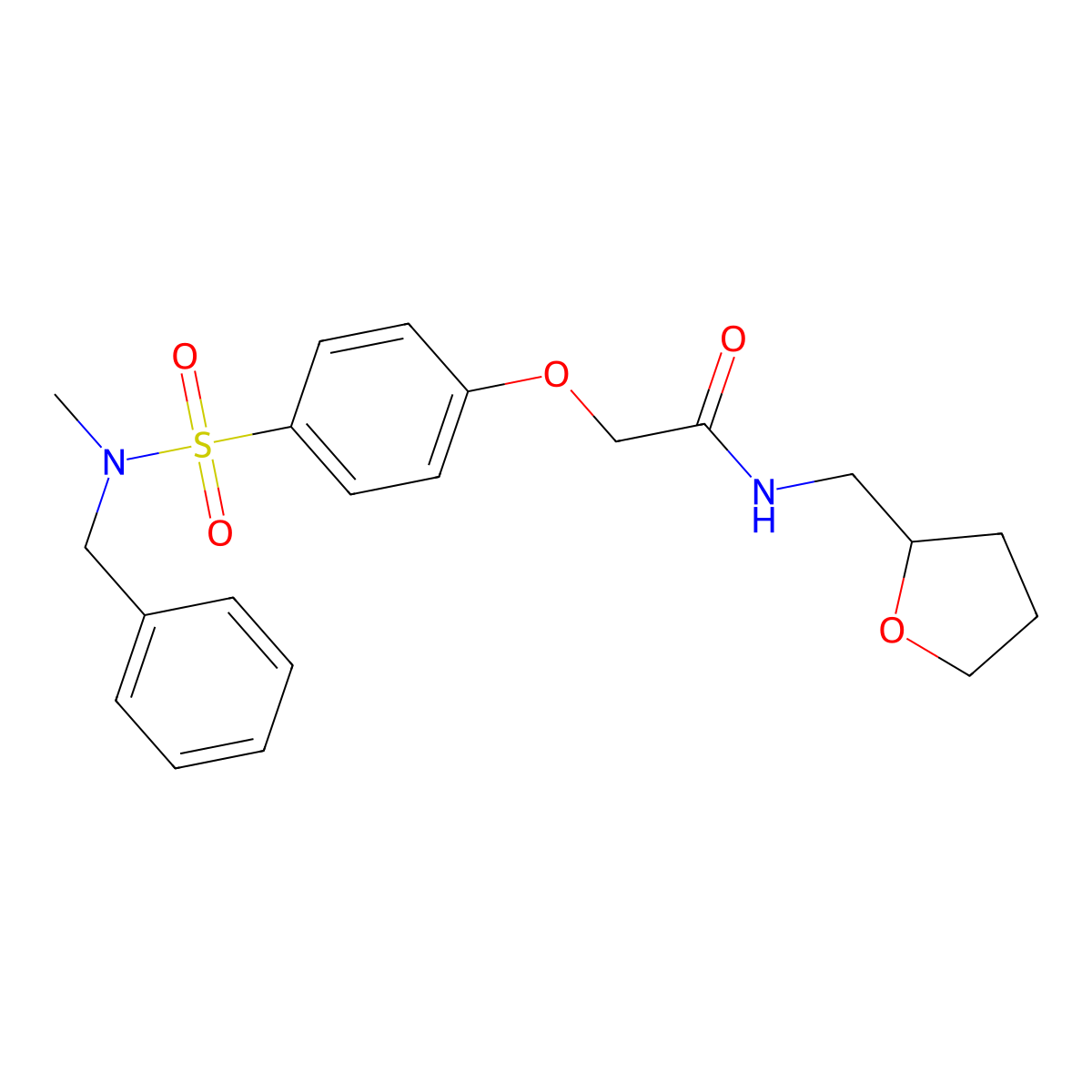 2-[4-[benzyl(methyl)sulfamoyl]phenoxy]-N-(oxolan-2-ylmethyl)acetamide molecular structure, CAS 709003-54-3