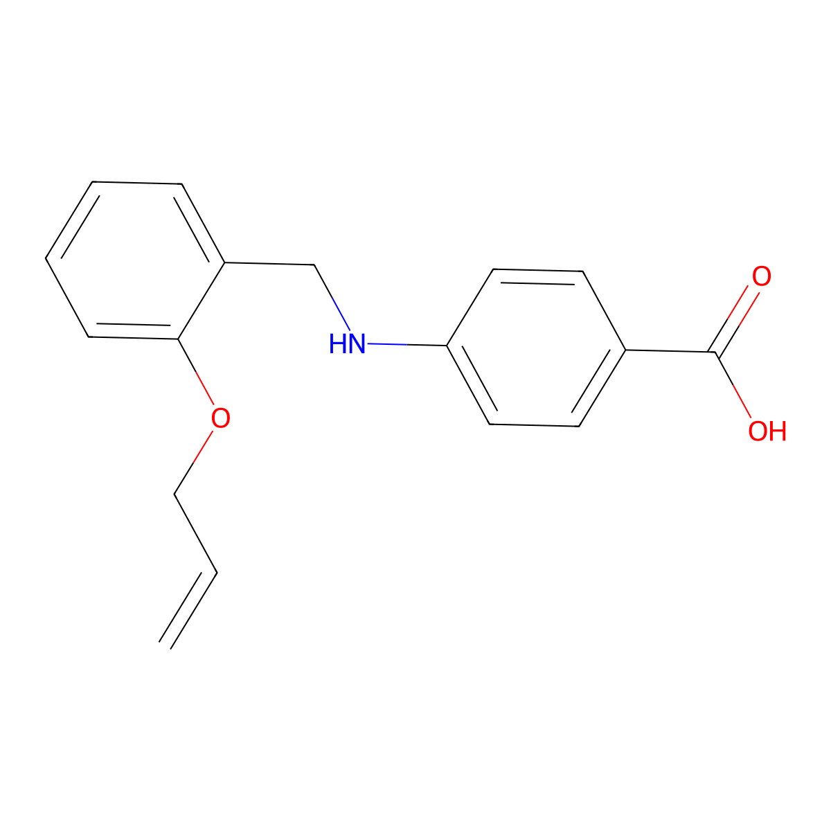 4-{[2-(Allyloxy)benzyl]amino}benzoic acid molecular structure, CAS 709004-06-8