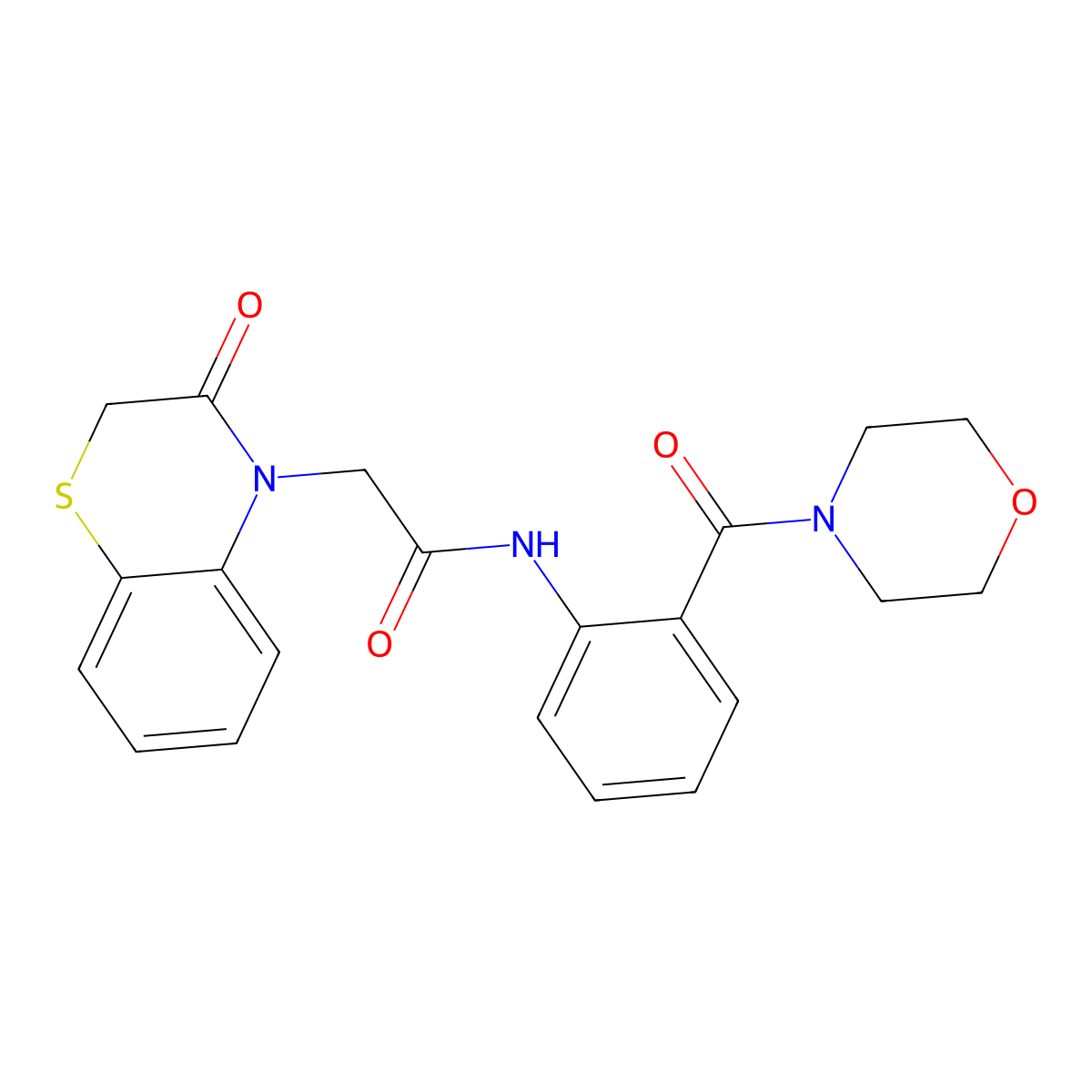 N-[2-(morpholine-4-carbonyl)phenyl]-2-(3-oxo-1,4-benzothiazin-4-yl)acetamide molecular structure, CAS 709004-14-8