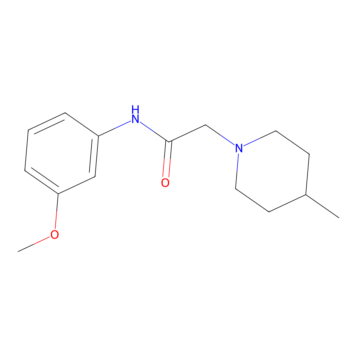 N-(3-methoxyphenyl)-2-(4-methylpiperidin-1-yl)acetamide molecular structure, CAS 709004-34-2