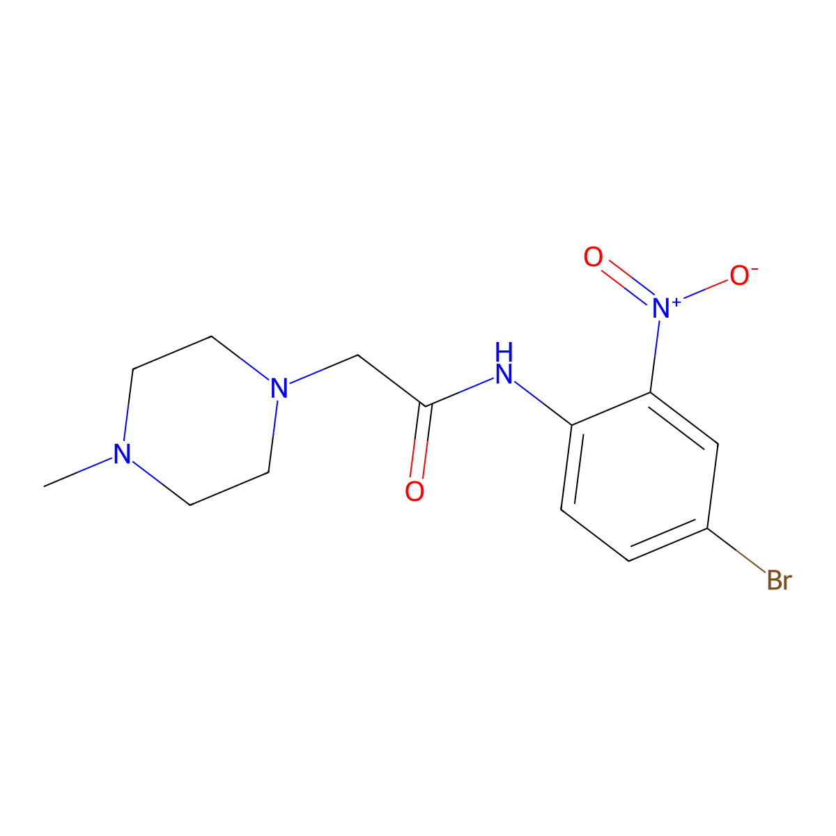 N-(4-bromo-2-nitrophenyl)-2-(4-methylpiperazin-1-yl)acetamide molecular structure, CAS 709004-74-0