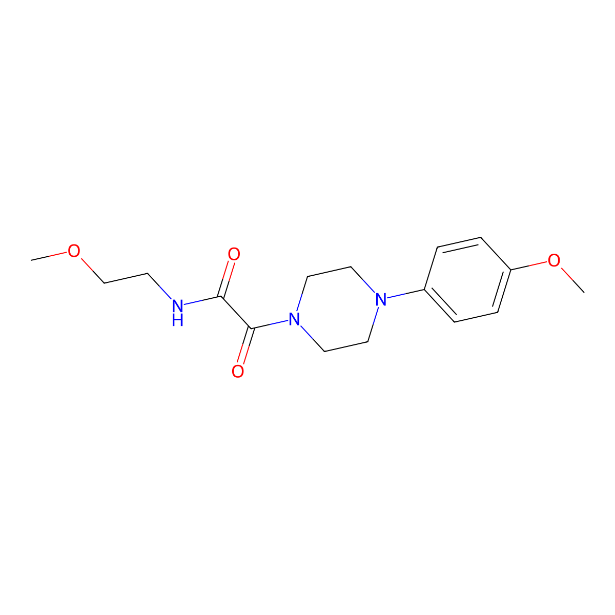 N-(2-methoxyethyl)-2-[4-(4-methoxyphenyl)piperazin-1-yl]-2-oxoacetamide molecular structure, CAS 709005-05-0