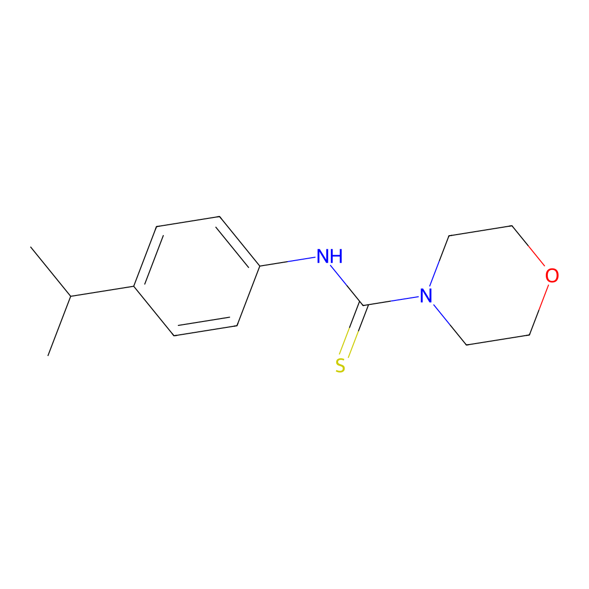 N-(4-propan-2-ylphenyl)morpholine-4-carbothioamide molecular structure, CAS 709005-12-9