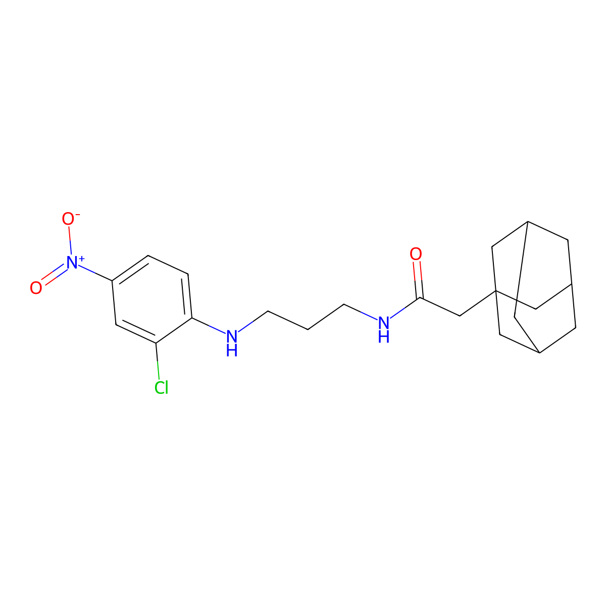 2-(1-adamantyl)-N-[3-(2-chloro-4-nitroanilino)propyl]acetamide molecular structure, CAS 709005-31-2