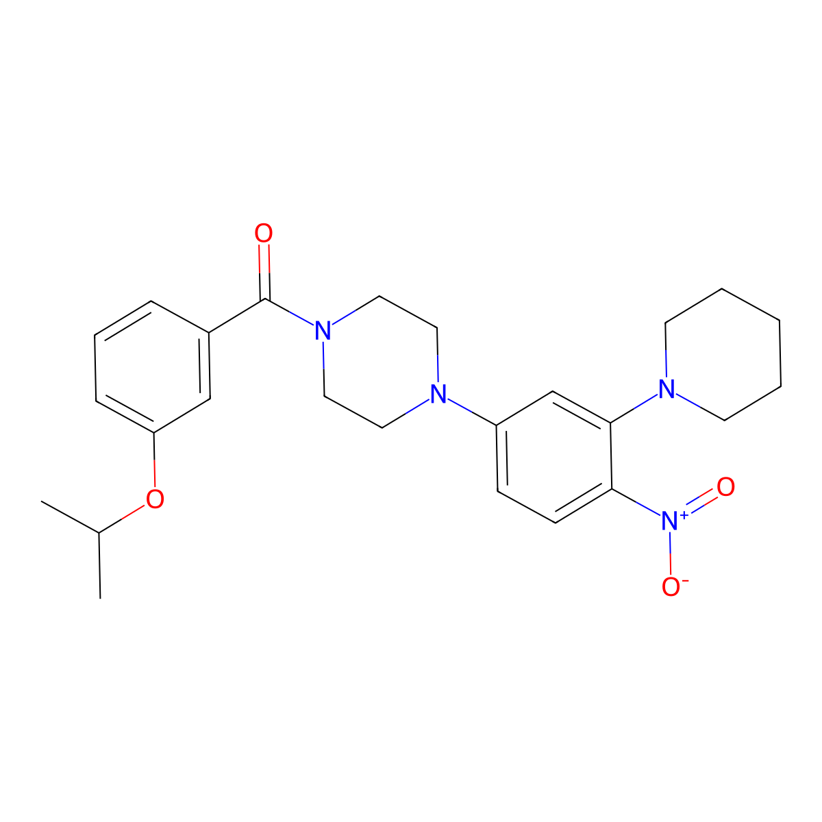[4-(4-Nitro-3-piperidin-1-ylphenyl)piperazin-1-yl]-(3-propan-2-yloxyphenyl)methanone molecular structure, CAS 709005-33-4