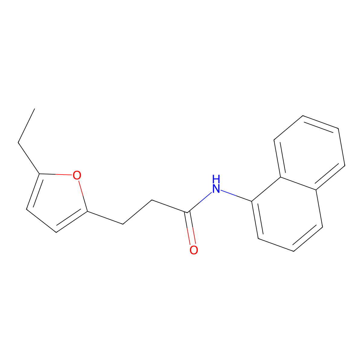 3-(5-ethylfuran-2-yl)-N-naphthalen-1-ylpropanamide molecular structure, CAS 709005-34-5