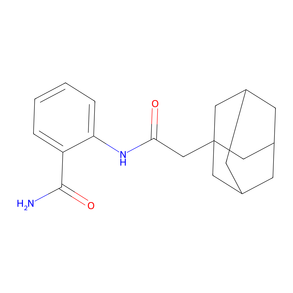 2-[(1-Adamantylacetyl)amino]benzamide molecular structure, CAS 709005-39-0