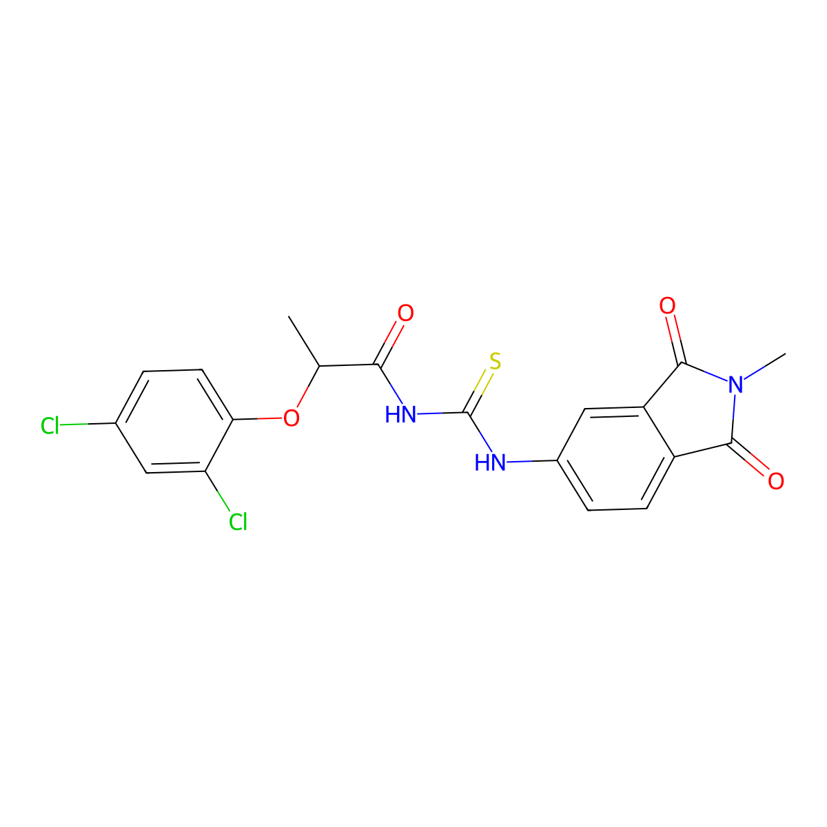 2-(2,4-dichlorophenoxy)-N-[(2-methyl-1,3-dioxoisoindol-5-yl)carbamothioyl]propanamide molecular structure, CAS 709005-63-0