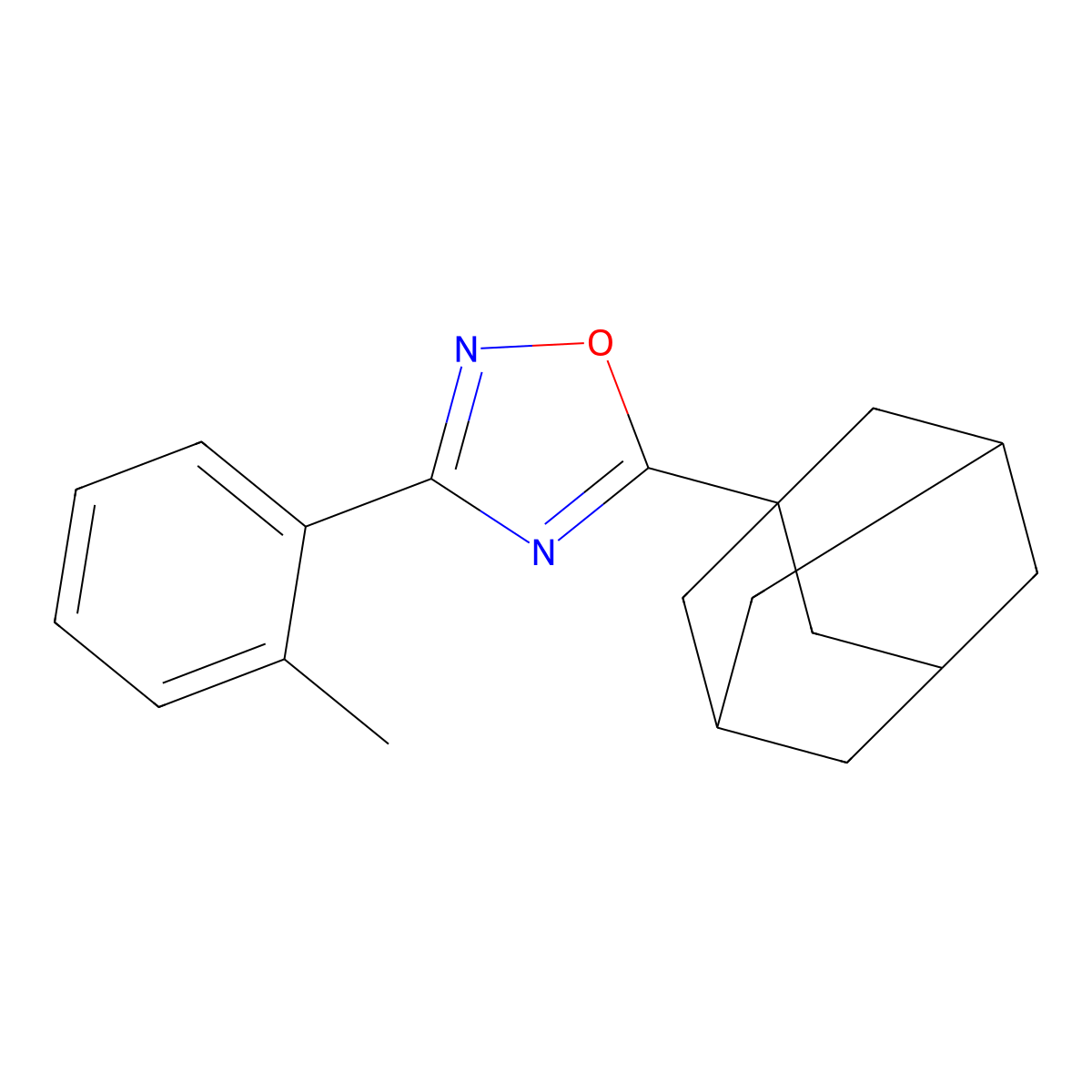 5-(1-Adamantyl)-3-(2-methylphenyl)-1,2,4-oxadiazole molecular structure, CAS 709005-67-4