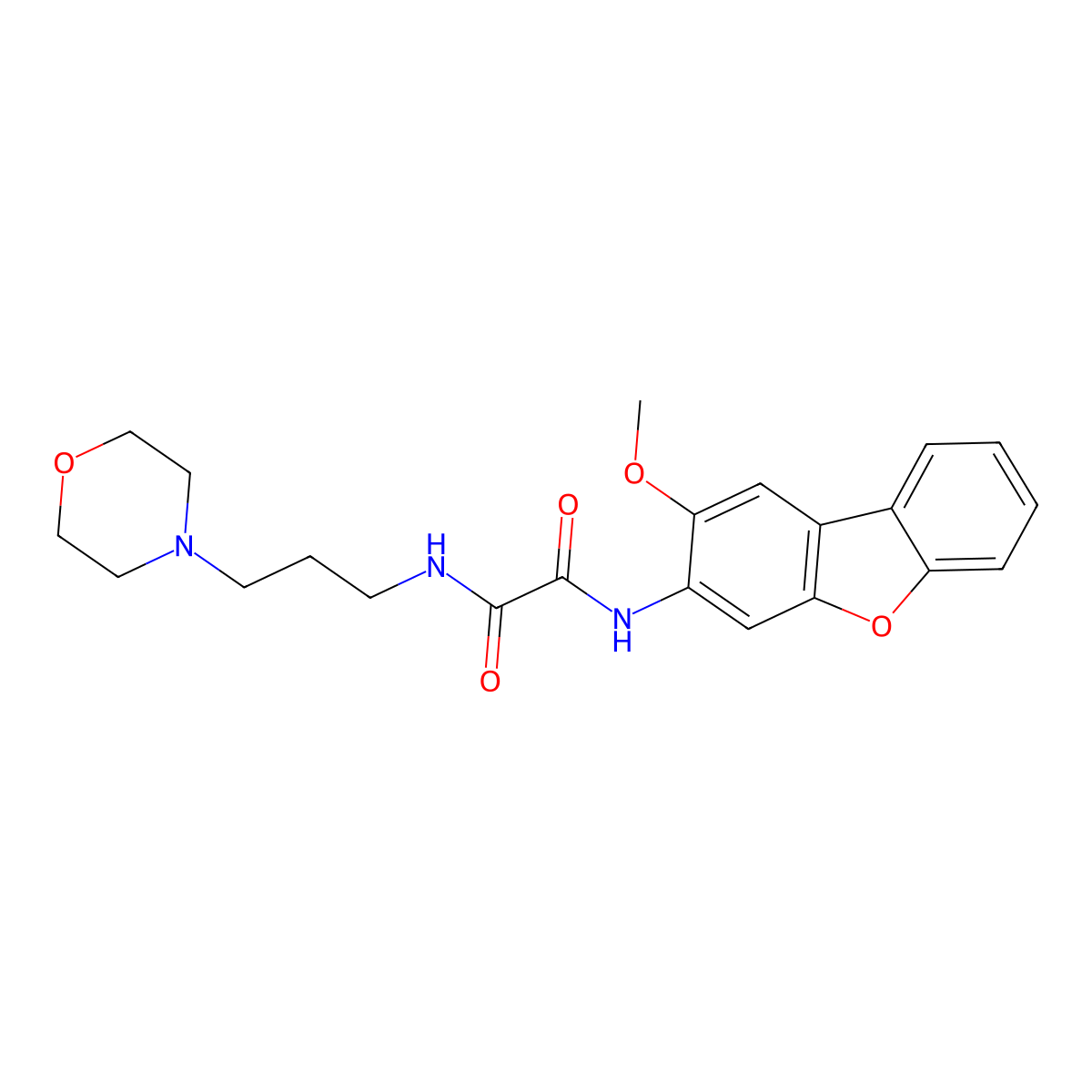 N'-(2-methoxydibenzofuran-3-yl)-N-(3-morpholin-4-ylpropyl)oxamide molecular structure, CAS 709005-68-5