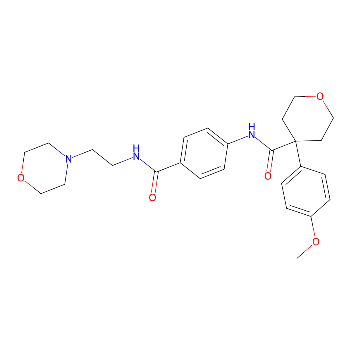 4-(4-methoxyphenyl)-N-[4-(2-morpholin-4-ylethylcarbamoyl)phenyl]oxane-4-carboxamide molecular structure, CAS 709005-81-2